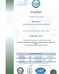 ISO 9001 2015+HCCP Sertifikat